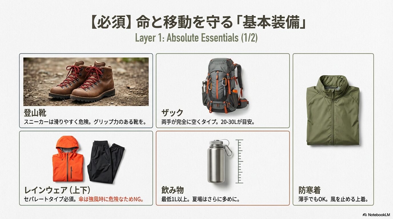 持っていけばよかった装備